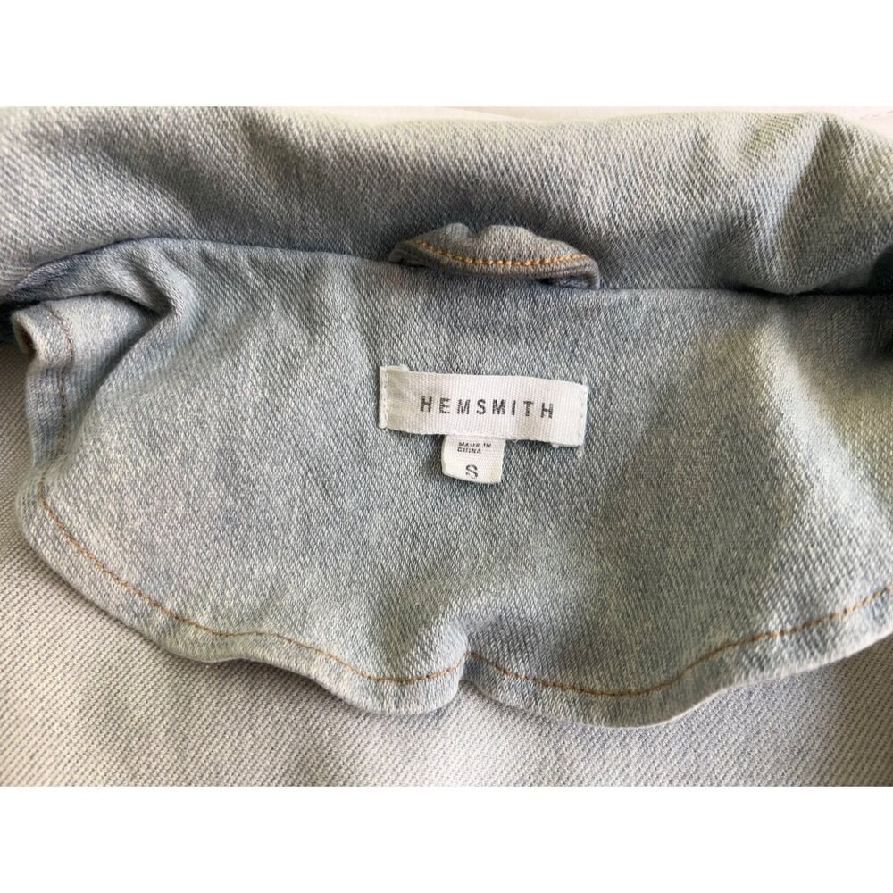 Hemsmith Jean Jacket Men’s Small Utility Zip Front Oversized Workwear Style Pock - Picture 6 of 13